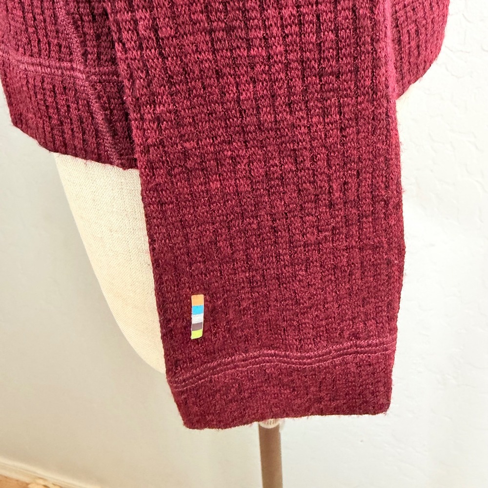 Smartwool Merino 250 Base Layer Turtleneck Top Burgundy Womens Large 100% Wool - Picture 6 of 11